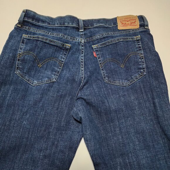 Levi's Dark Wash Stretch Denim High Rise Boyfriend Jeans - Picture 2 of 5